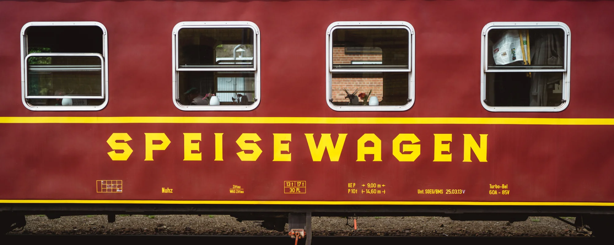 Speisewagen auf der Zittauer Schmalspurbahn